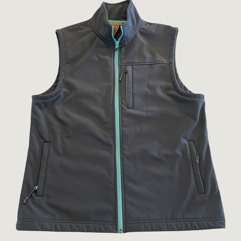 Wrangler Mens Softshell Fleece Lined Vest Gray Turquoise XL LW8506H Fall